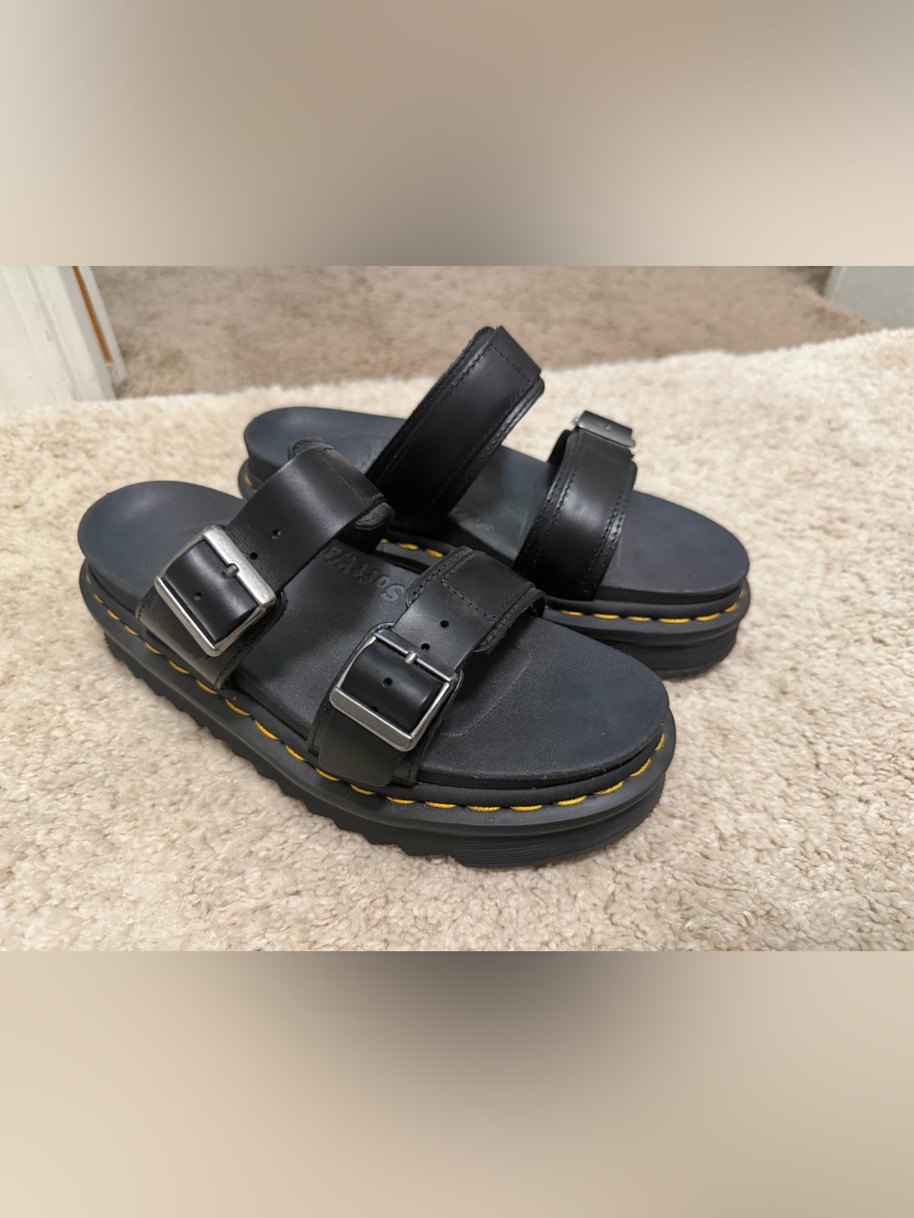 Women’s Buckle Slide Sandals - Dr. Martens Style
